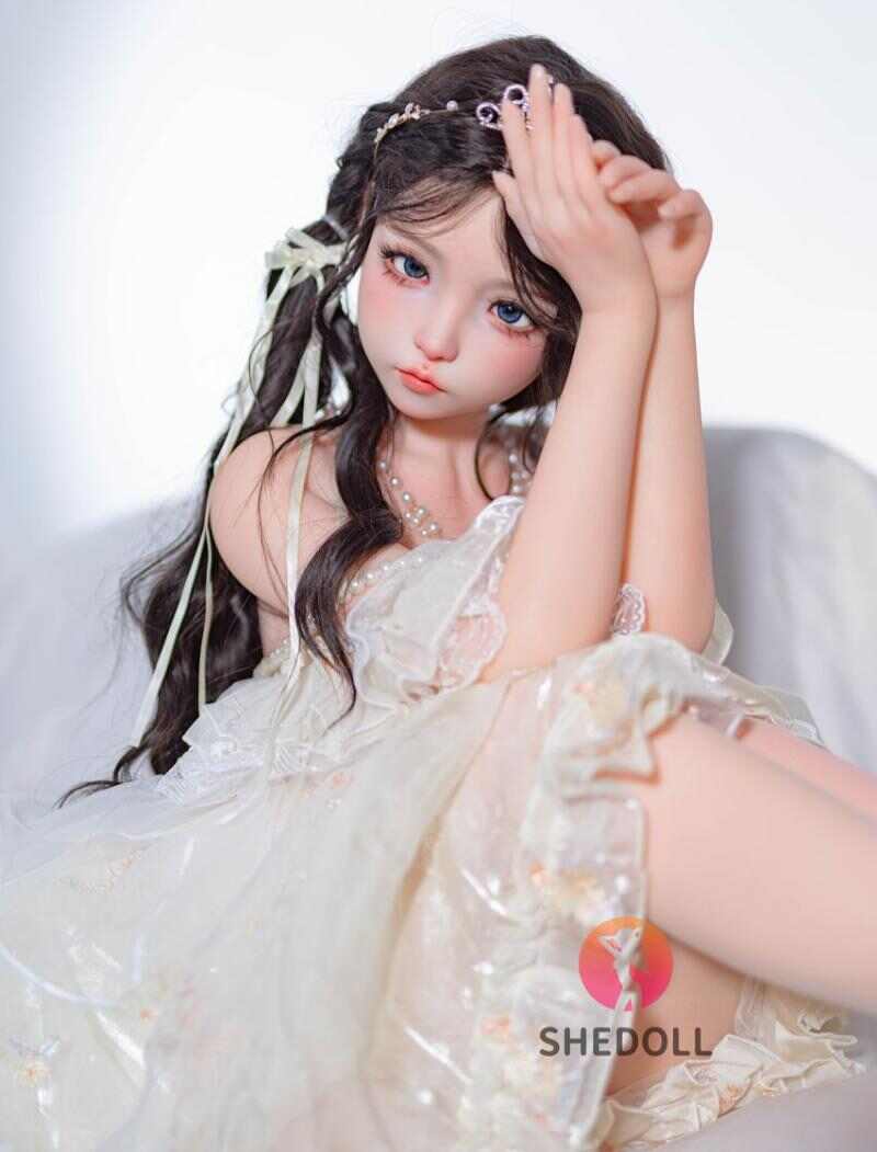 洛小乙(ルオシャオイ) 152cm Aカップ フルシリコン｜可動顎・華奢ボディ・純白花嫁風｜萌え萌え乙女系ラブドール